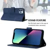 Business Flip Pu Leather Case för Samsung S20 S21 S22 S23 A33 A53 A73 A32 A52 A72 PALLET Telefonfodral med Lanyard