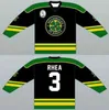 Nik1 # 3 Ross Rhea's Shamrock's Shamrock's Hockey Jersey 100% costurou qualquer nome qualquer número personalizado Hockey Jerseys S-5xl