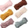 Newborn Bow Headband Turban Baby Thicken Strip Handmade Knot Elastic Hairband Baby Fontanelle Protect Headband Cotton Headwrap