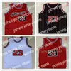 New 2021 Vintage Retro Basketball 33 Scottie 91 Dennis Pippen Rodman Maglie economici Derrick Black 1 Rose Maglie Pantaloncini bianchi a righe rosse nere