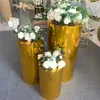 Décoration Gold Mirror Piedline Table Stand Cylindre Plinth pour le mariage Stage DIY DOUCHE BRIDAL DÉCOR DE FAMILLE FAMILLE PARTY CAKE STAND DESSTER IMAKE113