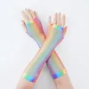 Pięć palców Rękawiczki moda Neon Fishnet bez palca bez palec mankiet nogi impreza nosić fantazyjną sukienkę dla kobiet seksowne piękne 2022Five