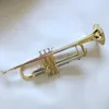 Japansk högkvalitativ trumpet Musikinstrument B Flat Gold Silver Plated Professional Trumpet med handväska