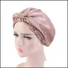 ビーニー/スキルキャップハット帽子スカーフグローブファッションアクセサリートップグレードの品質ソフトナイトキャップスリープキャップ人工シルク化学療法帽子d