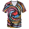 Abbigliamento da uomo estivo in poliestere Design di moda 3D Stampa completa Modello colorato Elefante Foglia Scollo a V TShirt Abbigliamento da strada 220623