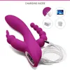 Massageador de brinquedos sexuais de brinquedo 3 em 1 vibradores de coelho de vibrador para clitóris de mulher massagem anal brinquedos adultos adultos g-spot feminino masturbador feminino mh2t