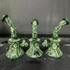 Groothandel 5 inch waterpijp gloeien in de donkere kop glazen bongs douchekop percolator beker Bong kleine mini -olie dab rigs 14 mm gewricht waterpijpen met kom dhl gratis