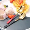 Stainless Steel Square Spoon Ice Cream Dessert Scoop Children Long Handle Milk Stirring Spoons Kitchen Restaurant Scoops BBB15126