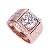 Bague en diamant Moissanite pour hommes, bijoux de fiançailles généreux, bagues en argent or rose 18 carats