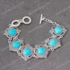 Oorbellen ketting sieraden sets natuurblauwe turquoises armband oorrang ketting voor vrouwen