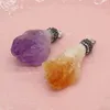 Pendant Necklaces Natural Stone Amethyst Citrine Irregular For Jewelry Making DIY Necklace Earring Accessories Charm Gift 1PC