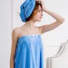 Vrouwen katoenen handdoek strapless nachtjurk volwassen badwikkel badjas om douchekap te sturen slaapshirts 200923