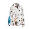 Женские блузкие рубашки женская рубашка шифоновая женская одежда 2022 года с длинным рукавом персонаж Печатные женские топы Femme blusas mujerw