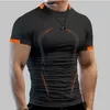 Short Sleeve Breathable Sport T Shirt Men 3d Compression O Neck Quick Dry Mens Running TightFitting Tshirt Fitness Gym Top 220526