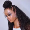 Miękka 180 gęstość 26 cali długa perwersyjna kędzierzawa czarna koronka przednia peruka dla czarnych kobiet Babyhair przedprzeprzednięty środkowy część naturalna linia włosów bezklejowy naturalny wygląd
