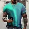 Мужские футболки летнее стиль короткие рукава красочные 3D Men's Top O-образный дизайн.