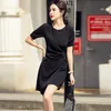 Abiti casual Abito estivo Elegante Vintage Oneck Women Office Bodycon Bandag Vestito estivo asimmetrico Party Pieghe sexy Abiti coreaniCasual