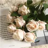 Искусственные цветы шелковая роза длинная ветвь букет для свадебных домашних украшений поддельные растения DIY венок поставляют аксессуары GC1433