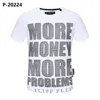 Designer masculino de moda pp fit tee fit casual manga curta camiseta de pescoço de pescoço de tee tops tops streetwear colar m-xxxl p20224