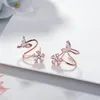 Stud Fashion 925 Pure Silver Earrings for Women Luxury Crystal Charming Snowflake CZ Earring Christmas Jewel Giftsstud Moni22