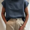 Celmia kvinnor kort ärm blusas sommar bomullslinne skjortor mode överdimensionerade blusar casual lösa kamisor fasta tunika toppar w220409