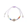 12Pcs/Set New Blue Evil Eye Bracelets For Women Crystal Tree Hand Cross Heart Turtle Charm Beads Rope String Chain Adjustable Bangle Fashion Jewelry Gift
