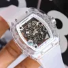 uxury watch Date Richa Milles Transparent Crystal Machinery Has Unique Personality and Full Hollowed Out Design Without Dial Mens Wristwatch