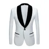 Mode rouge rose noir blanc bleu costume à motifs pour hommes Slim Fit garçons d'honneur Tuxedos Blazers pour mariage col châle costume veste 220514