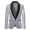 Hommes or argent paillettes brillant Blazers costume veste hommes mode boîte de nuit DJ scène performances fête de mariage veste manteau 220815