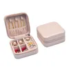 PU Leather Jewelry Box Small Travel Jewellery Organizer Storage Case for Rings Earrings Necklace Beads Pendants