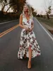 Летняя новая женщина Элегантное винтажное Boho Long Maxi платье сексуальное без спинка платье пляжное пляжное платье с цветочным солнцем G220510