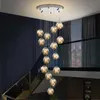 Современные стеклянные шарики светодиодные люстры освещение лестницы чердак Star