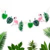 Украшение вечеринки гавайские тропические фламинго листья баннер Гарленда для девочек на день рождения украшения бумага цветок