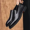 Classic Loafers Men Shoes PU Leather Solid Color Fashion Versatile Simple Pointed Toe Flat Casual Business Dress Shoes DH997