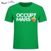 Męska przestrzeń x T-koszulka TEES Casual Top Design Occupy Mars 100% bawełniana koszulka koszulka kosmiczna koszulka graficzna T-shirt 220423