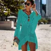 Women's Swimwear Cover Ups White Beach Dress Europe And America Women Spring Summer Long Sleeve Loose Hollow Knitted Swimsuit Sunscreen Holi