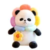 Novo Cartoon Sun Flower Panda Plush Backpack Backpack Pandas Dolls Infantil's Gift