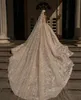 Ближний Восток Королевское бальное платье Свадебные платья Милая с цветочными кружевными аппликациями и блестками Puff Свадебные платья принцессы Long Tain Дубай Арабский Vestidos De Novia CL0778