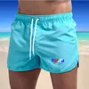 2022 Herr sommar simning shorts brädet surfing sexig låg midja strandkläder badstammar avslappnade havssurfande manliga gym fitness shorts