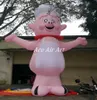 工場の直接販売インフレータブルピンク豚シェフレストラン広告展示のための動物吹き付け