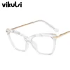 Mode Lunettes De Soleil Cadres Cat Eye Glases Coupe Irrégulière Cristal Clair Lunettes Cadre Optique Lunettes Armacao De Oculos Feminino BrazilFashion