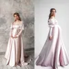 Vintage-Abschlussballkleider für schwangere Frauen 2022, elegantes Braut-Umstands-Fotoshooting-Kleid mit Ärmeln, Seidensatin, Babyparty-Kleider