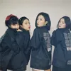 Red velvet la rounge concert same printing black hoodie jackets kpop unisex fleece/thin zipper sweatshirt 201203