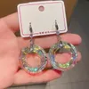 Baumeln Kronleuchter Mode Transparent Exquisite Kristall Tropfen Ohrring Trendy Multi Runde Anhänger Ohrringe