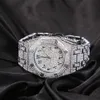 Lüks Full Diamond Watch Gold Watches Tasarımcı Erkekler Moda Arapça Bilek Swatches