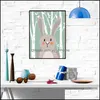 Paintings Cartoon Animal Children Room Cute Bear Rabbit Raccoon Decoratio Dhiy7