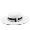 Cappelli stile Fedora in feltro da donna Cappellino a tesa larga a tesa larga da 10 cm Cappelli da chiesa per feste di matrimonio Pork Pie Derby Triby Hat