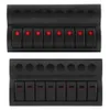 Auto Relais 3Pin 8 Gang Rocker Switch Panel 12V 24V LED Wasserdichte Panel Leistungsschalter Für Auto Marine boot Auto-Styling