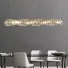 3 Färgtemperaturkronor Crystal K9 LED Pendant Light Chrome Gold Dimable Inomhus Bright Lamp Fixtures for Living Dining