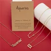 Pendant Necklaces 3Pcs Set Cardboard Star Zodiac Sign 12 Constellation Charm Gold Color Necklace Aries Cancer Leo Scorpio JewelryP268T